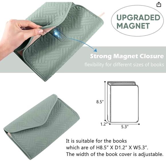 Reusable Book Cover With Magnet Closure, Protector for Paperback and Hardcover - Picture 4 of 6